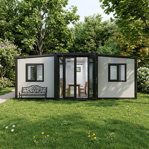 Maison conteneur de luxe <span class=keywords><strong>à</strong></span> double aile extensible 20ft 40ft, aménagement <span class=keywords><strong>ouvert</strong></span>, lumière naturelle, isolée, durable pour cabane de vacances en station balnéaire - Product Image 1