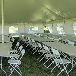 كراسي قابلة للطي بالجملة، 10 قطع، رخيصة وعصرية ومحمولة وملونة للحدائق والأماكن الخارجية وحفلات الزفاف، مصنوعة من المعدن والبلاستيك الأبيض للمناسبات - Product Image 5