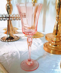 Plato decorativo económico, copa de vino con tallo y borde dorado para fiestas - Product Image 5