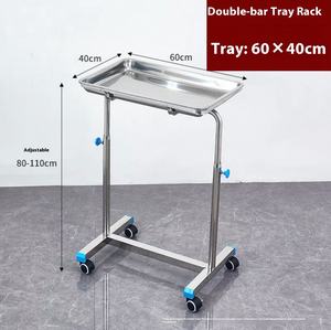 Carrito de Acero Inoxidable para Instrumental Médico, Carro Móvil para Instrumental Dental, Soporte Ajustable de un Solo Brazo para Bandejas Quirúrgicas - Product Image 3