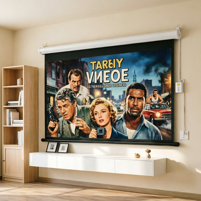 Motorized Electric Projection Screen 4K 8K 135 Inch 16:9 Matte White Fabric Silent Motor System Auto Lifting Wall Ceiling