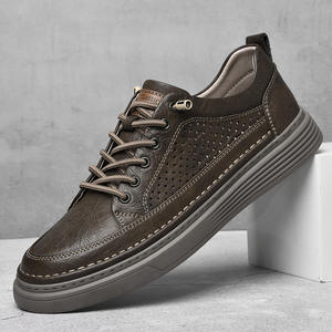 Chaussures de sport d'extérieur quatre saisons pour hommes, en cuir véritable fait main, tendance mode, souples et respirantes, mocassins décontractés, vente chaude - Product Image 5