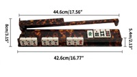 Plateau de Mahjong universel américain léger en écaille de tortue de 17,5 pouces, en acrylique antidérapant, multifonctionnel, avec règle de poussée pour jeux