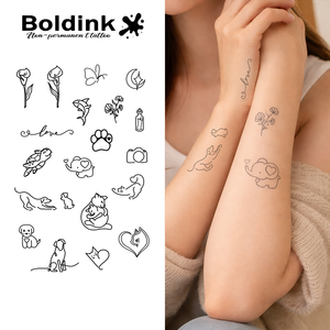 <span class=keywords><strong>Tatouage</strong></span> semi-permanent Boldink personnalisé, réaliste, mignon, motif éléphant, imperméable, longue durée (2 semaines), encre Jagua - Product Image 1