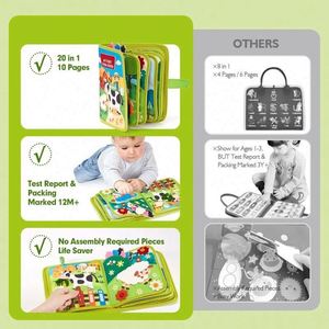 หนังสือสักหลาดฟาร์มสำหรับเด็ก ดีไซน์ใหม่ หนังสือเงียบๆ สำหรับเด็กเล็ก หนังสือเสริมพัฒนาการ หนังสือกิจกรรม ของเล่นเสริมพัฒนาการแบบมอนเตสซอรี่ - Product Image 5