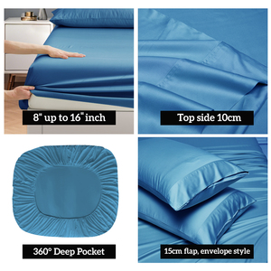 Luxury Oeko-tex Organic Bamboo 300tc Bed Sheet Set Eco-Friendly Bamboo Bedding &amp; <strong>Bedsheet</strong> Collection - Product Image 4