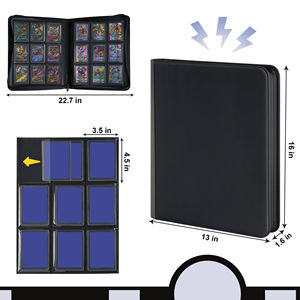 Reliure pour cartes à collectionner Pokémon de qualité supérieure, 35 points, 9 pochettes, fermeture éclair, avec couverture en PU colorée pour le rangement des cartes à collectionner sportives - Product Image 5