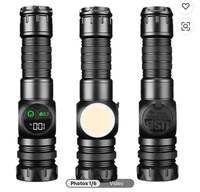 Lampe torche COB rechargeable étanche IP65, affichage numérique, puissante, 10000 lumens, lampe torche LED tactique avec aimant
