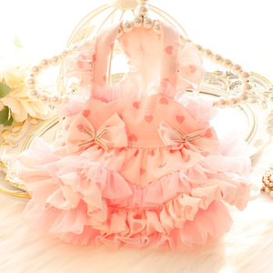 Vestido de Princesa para Perro, Falda Tutú con Estampado de Corazones Rosas, Estilo Lolita, Ropa para Perros Pequeños, Vestido Fino de Primavera/Verano - Product Image 2