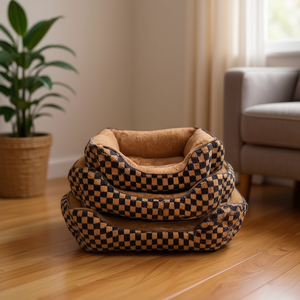 Cuccia Quadrata Marrone per Animali Domestici, Letti in Peluche per Conigli e Animali Artici - Product Image 3