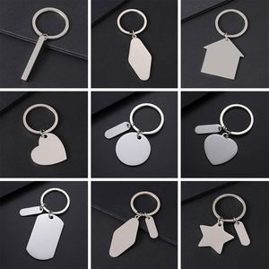 New Listing Cubic Column Design Stainless Steel Blank <b>Custom</b> <b>Keychains</b> for Gift - Product Image 5