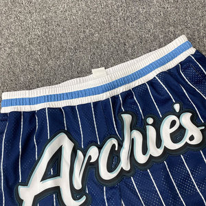 Shorts de basket-ball pour hommes, sur mesure, avec logo brodé, respirants, en mesh, coupe ample, taille oversize - Product Image 3