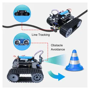 工厂原始设备制造商履带式坦克代码机器人遥控智能机器人汽车套件V2.0 IDE C ++ 编程328p机器人启动器套件