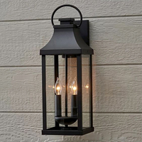 Applique murale extérieure LED en acier inoxydable noir et aluminium, étanche IP65, pour cour et projets hôteliers