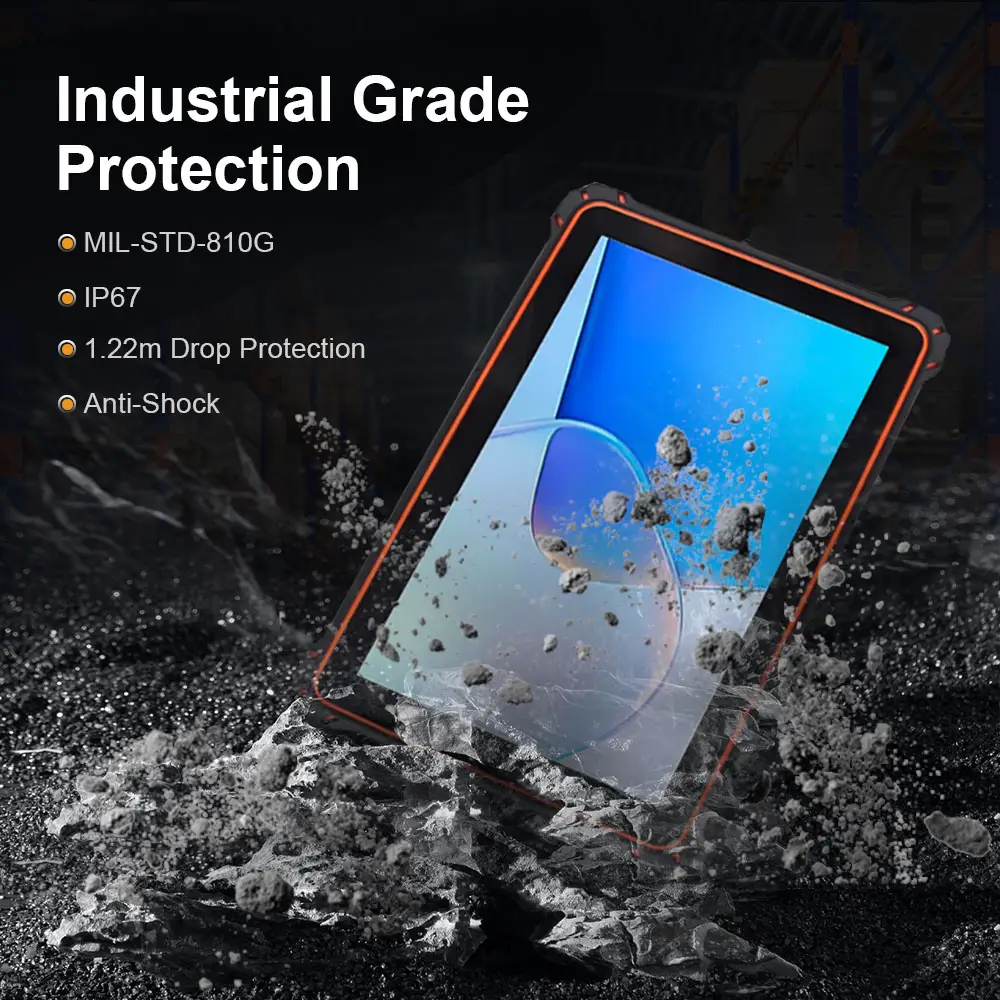 8 Inch 10" Industrial Rugged Android 10 Tablet PC With GPS Qr Code Scanning Function
