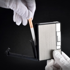 Automatic <strong>Focus</strong> Aluminum <strong>Cigarette</strong> <strong>Case</strong> <strong>with</strong> Windphoof <strong>Lighter</strong> Premium Convenience Product