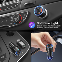 Chargeur de voiture rapide personnalisable en gros PD 65W QC3.0, 2 USB, 2 Type C, adaptateur d'alimentation multi-chargeur pour appareil photo
