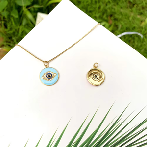 Ciondoli per collana di colore nero rosa rosa nero placcato placcato nero nero e blu Color forma rotonda - Product Image 3