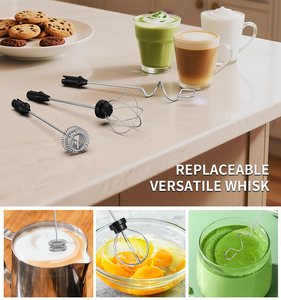 <span class=keywords><strong>Mousseur</strong></span> à <span class=keywords><strong>lait</strong></span> électrique et mini-mixeur portatif tout-en-un rechargeable par USB à 3 vitesses pour le café, la pâtisserie et les boissons - Product Image 4