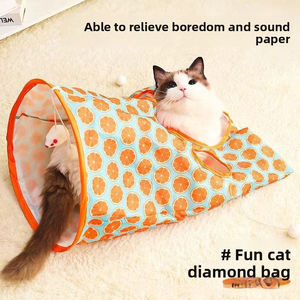 Jouets pour animaux de compagnie chat dessin animé chat diamant sac chat Tunnel voix papier sac <span class=keywords><strong>jeu</strong></span> interactif fournitures pour animaux de compagnie en gros - Product Image 2