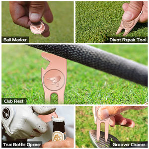 Outil de réparation de divots de golf multifonctionnel 6-en-1, ouvre-bouteille, porte-club et nettoyeur de club, produit phare - Product Image 6