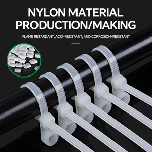 Attaches-câbles en nylon 6 ignifuges à 6 têtes, 4*100mm, auto-bloquantes, vente en gros d'usine - Product Image 3