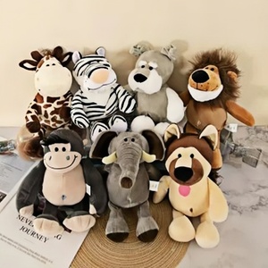Set di Peluche Animali della Giungla: <span class=keywords><strong>Leone</strong></span>, Elefante, Giraffa, Zebra, Scimmia, <span class=keywords><strong>Lupo</strong></span> - Bambole Imbottite, Regalo per Bambini, Decorazione per Camera da Letto e Casa - Product Image 6