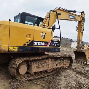 Excavadoras Hidráulicas de Orugas SANY SY135Cpro de 13.5T Usadas de Alta Calidad, Excavadoras de Segunda Mano de 13T SY135, Excavadora Mediana para Granja - Product Image 1