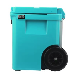 Glacière isotherme rotomoulée moderne 45QT à <span class=keywords><strong>roulettes</strong></span>, anti-ours, double compartiment, pour camping, pêche, plage, extérieur, aliments - Product Image 5