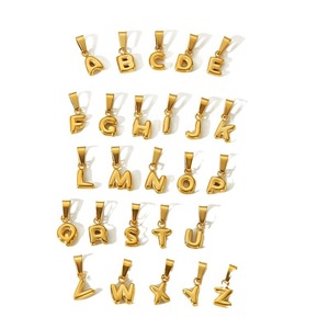 Colgante de Letra Mini Burbuja en Acero Inoxidable Chapado en Oro de 18k para Hacer Collares, Diseño Geométrico de Formas Mixtas - Product Image 5