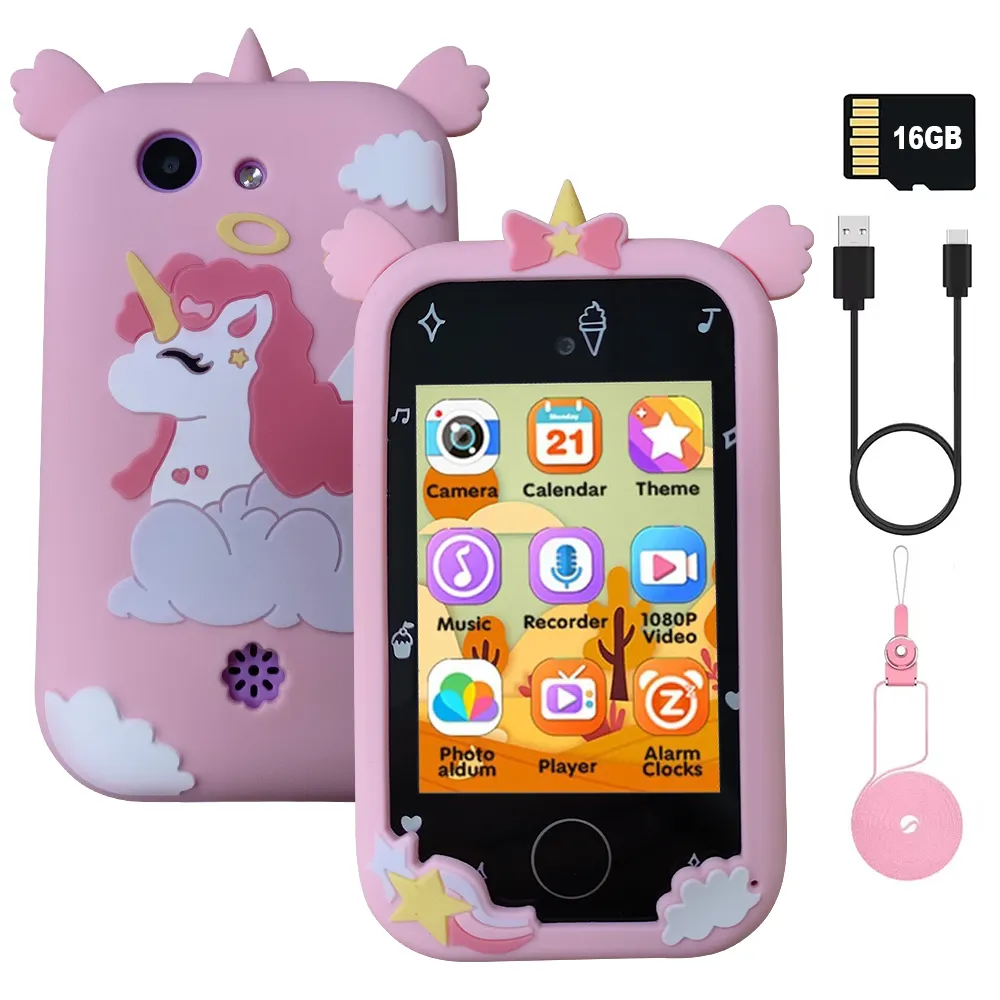 Kids Smart Phone for Girls Unicorns Gifts for Girls Toys 8-10 Years Old Phone Touchscreen Learning Toy Christmas Birthday Gifts