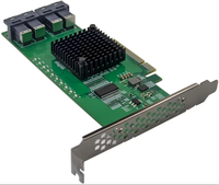 Adaptador interno con cable Fervit PCIe X8 PEX8724 de 4 puertos SFF8643