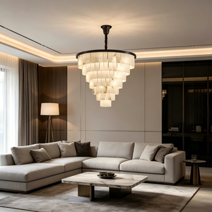<span class=keywords><strong>Lustre</strong></span> suspendu moderne <span class=keywords><strong>industriel</strong></span> contemporain en cuivre doré Zhongyi, finition LED, Ra90, angle de faisceau de 360°, blanc chaud, albâtre - Product Image 6