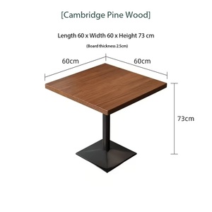 Ensemble de salle à manger industriel, table carrée et chaises, plateau en bois massif, cadre noir mat, 2 places, pour café, bistrot, restaurant, maison - Product Image 6