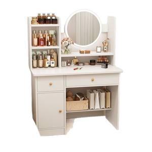 Oferta por tiempo limitado: <span class=keywords><strong>tocador</strong></span> de panel blanco de gran capacidad <span class=keywords><strong>con</strong></span> múltiples compartimentos de almacenamiento y <span class=keywords><strong>espejo</strong></span> de <span class=keywords><strong>tocador</strong></span> <span class=keywords><strong>circular</strong></span> - Product Image 1