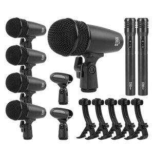 Kit de microphones de batterie XTUGA MI7 <span class=keywords><strong>Tuga</strong></span>, 7 pièces, instruments de musique avec microphones dynamiques et à condensateur filaires, étui en aluminium, métal - Product Image 1