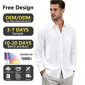 Camicia Premium da <span class=keywords><strong>Uomo</strong></span> a Maniche Lunghe in Cotone e <span class=keywords><strong>Lino</strong></span>, Vestibilità Su Misura, Design <span class=keywords><strong>di</strong></span> Lusso, Raffinata e Sofisticata, <span class=keywords><strong>Abbigliamento</strong></span> Maschile - Product Image 2