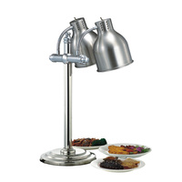 Matériel de restauration de luxe pour buffet d'hôtel à Dubaï, en acier inoxydable, alimenté par batterie électrique, base en marbre noir, chauffe-plats double tête