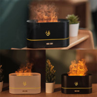 Nouveau Diffuseur d'Arômes Flamme 200ml 2026, Humidificateur d'Air Ultrasonique à Brume Froide avec Lumière Chaude LED, Diffuseur de Parfum Électrique en Plastique pour Table