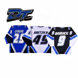 Custom DT Danbury Trashers 2004-05 Jersey Black White Blue Full Tackle Twill custom hockey Jersey