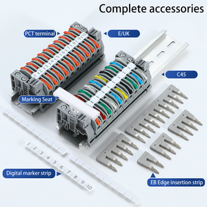 Terminal Blok DIN Rail Hitam 1P Quick Disconnect, Konektor Kabel Tuas dan Dorong yang Dapat Digunakan Kembali untuk Sambungan Kabel Universal - Product Image 2