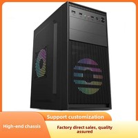 Boîtier de bureau ATX DIY de type Mid-Tower fabriqué en usine, en acier, compatible MicroATX/ITX, refroidissement par air/eau, ports USB avant, en stock pour le bureau