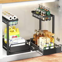 Vente chaude Tiroir Coulissant En Forme De L Grand Espace Sous L'évier Armoire De Rangement Panier Pull Out Organisateur
