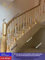 Huating Modell 701 Französischer Villenstil Aluminiumlegierung Treppengeländer Kristallgeländer Ländliches Selbstbau-Haus Gebogener Drehzaun