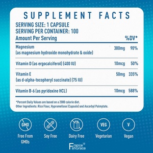 Capsules de magnésium de qualité supérieure pour soutenir la fonction immunitaire des femmes et des hommes, 100 capsules, complément de magnésium - Product Image 3