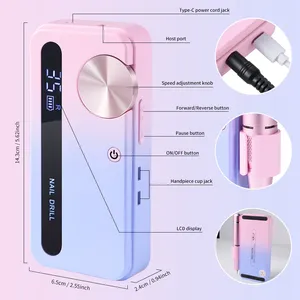Taladro Eléctrico para Uñas de 35000 RPM, Profesional, para Uñas de Gel, Recargable, Portátil, Herramienta de Manicura - Product Image 6