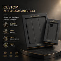 Boîte d'emballage en carton rigide de luxe 3C, boîte personnalisée pour smartphone, tablette, accessoires numériques, boîte cadeau avec insert de précision
