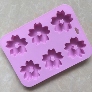 145 fleurs en forme de Silicone moule 6 cavités <span class=keywords><strong>Sakura</strong></span> plateau de cuisson moule à biscuits Mousse chocolat glace savon gelée Dessert bonbons pâtisserie - Product Image 2