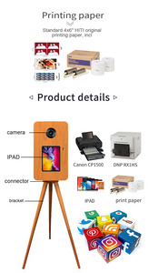 ตู้ถ่ายรูปไม้สำหรับ <span class=keywords><strong>iPad</strong></span> 12.9 นิ้ว พร้อมขาตั้งเครื่องพิมพ์ กล้อง DSLR ดีไซน์วินเทจ สำหรับงานปาร์ตี้และอีเว้นท์ พร้อมกล่องใส่แบบแข็ง - Product Image 6