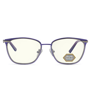 Lunettes carrées en métal gris Jack anti-lumière bleue pour femmes 5114, monture complète, lunettes optiques non prescriptives - Product Image 2